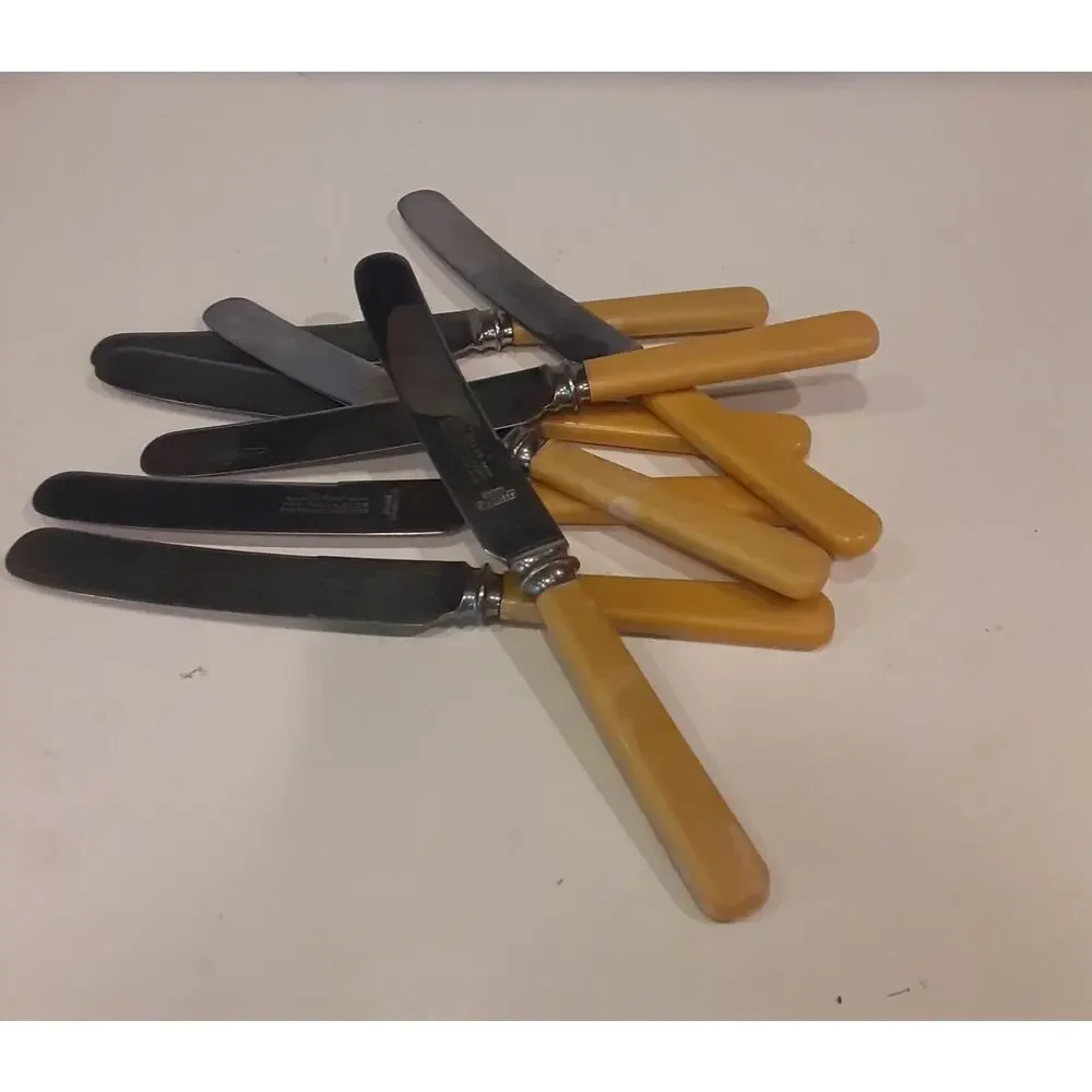 Vintage Friar Mark Geo Gill & Sons Sheffield Butter Knives x 8